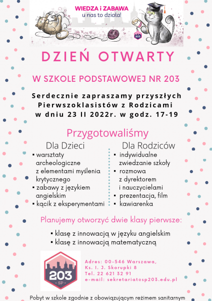 Dzień otwarty – już w najbliższą środę 23 lutego !!! Zapraszamy !!!